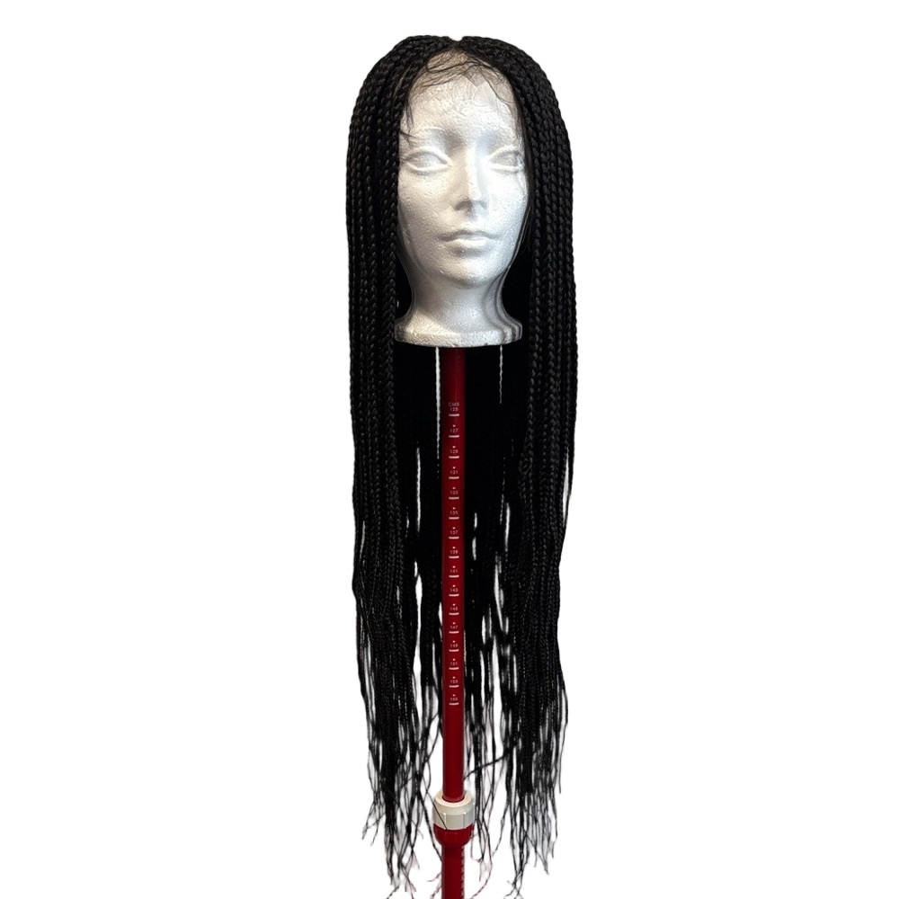 Sleek Black Braided Wig for Women